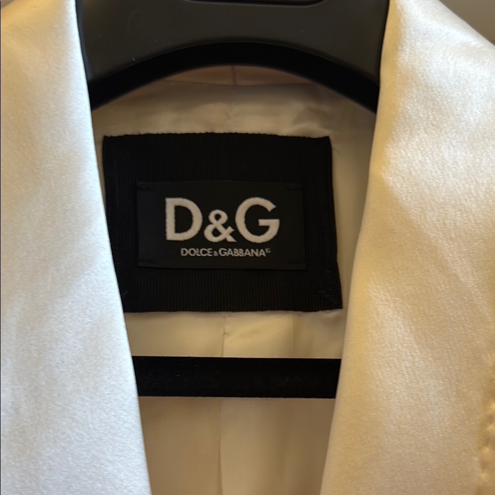 Dolce & Gabbana Cream Tuxedo Elegant Formalwear